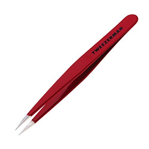 Tweezerman Stainless Steel Point Tweezer – Precision Point Tweezer for Fine Hair Removal (Assorted Colors) Avelisse