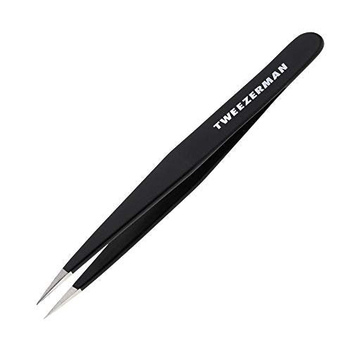 Tweezerman Stainless Steel Point Tweezer – Precision Point Tweezer for Fine Hair Removal (Assorted Colors) Avelisse