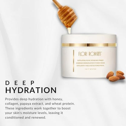 Flori Roberts Exfoliating Facial Scrub & Mask – Moisturizing Face Scrub for Deeper Skin Tones, 4 oz