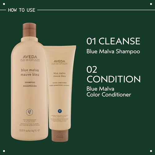 Aveda Blue Malva Shampoo – Purple Shampoo for Gray & Blonde Hair, Neutralizes Brassiness, 33.8 Fl Oz Avelisse