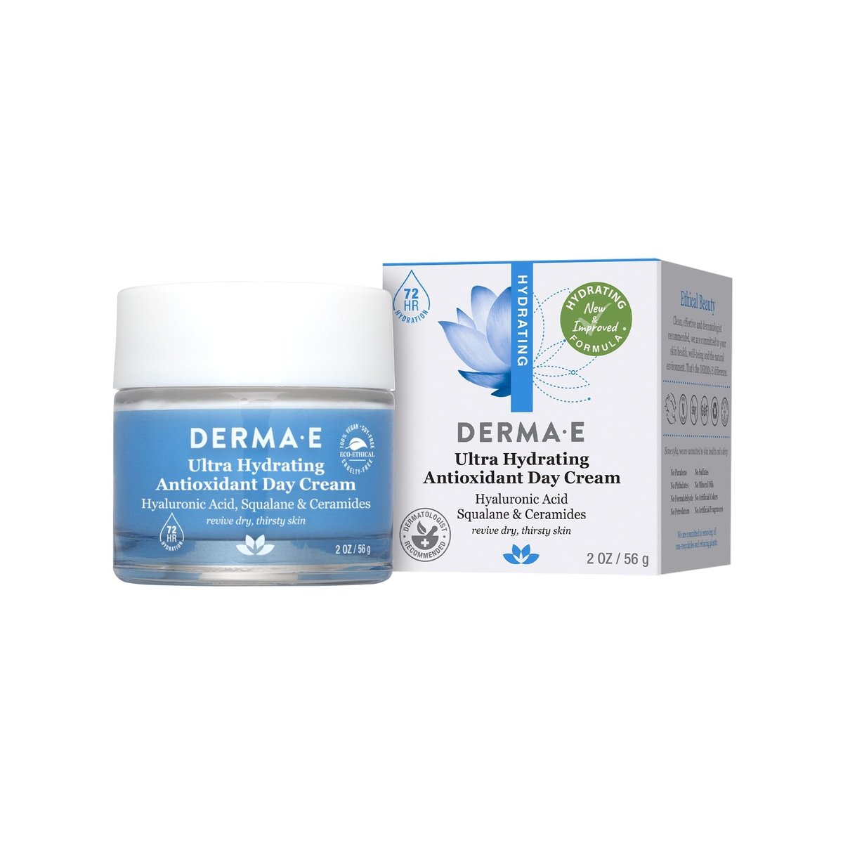 Derma E Ultra Hydrating Antioxidant Day Cream – Face Moisturizer with Hyaluronic Acid, Squalane, and Ceramides for Sensitive Skin, 2 oz Avelisse