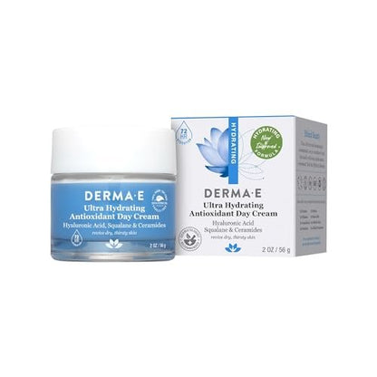 Derma E Ultra Hydrating Antioxidant Day Cream – Face Moisturizer with Hyaluronic Acid, Squalane, and Ceramides for Sensitive Skin, 2 oz Avelisse
