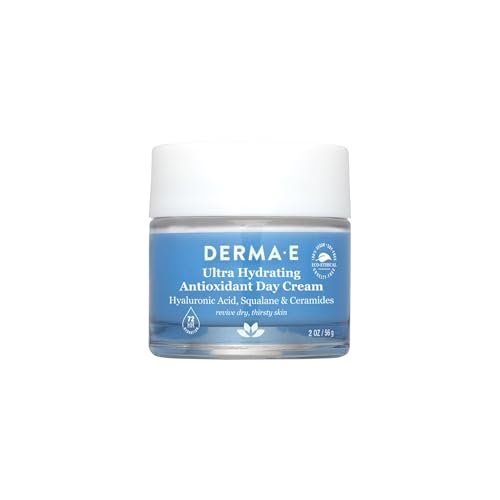 Derma E Ultra Hydrating Antioxidant Day Cream – Face Moisturizer with Hyaluronic Acid, Squalane, and Ceramides for Sensitive Skin, 2 oz Avelisse
