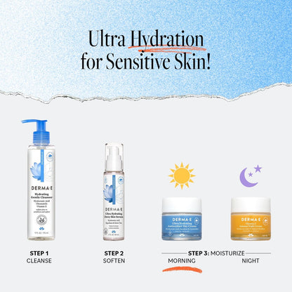 Derma E Ultra Hydrating Antioxidant Day Cream – Face Moisturizer with Hyaluronic Acid, Squalane, and Ceramides for Sensitive Skin, 2 oz Avelisse
