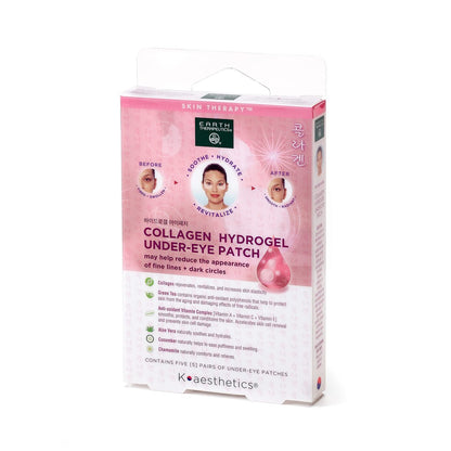 Earth Therapeutics Hydrogel Collagen Under-Eye Patches – Reduce Wrinkles, Puffy Eyes, Dark Circles – 5 Pairs