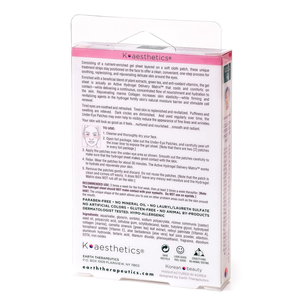 Earth Therapeutics Hydrogel Collagen Under-Eye Patches – Reduce Wrinkles, Puffy Eyes, Dark Circles – 5 Pairs - görsel 11