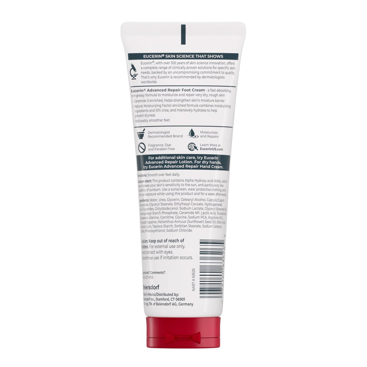 Eucerin Advanced Repair Foot Cream for Dry Feet and Heels – 3 Oz Tube, Pack of 3 - görsel 5