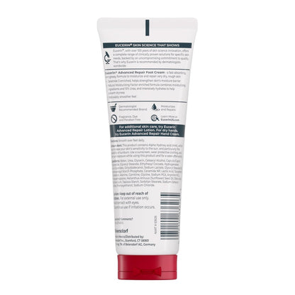 Eucerin Advanced Repair Foot Cream for Dry Feet and Heels – 3 Oz Tube, Pack of 3