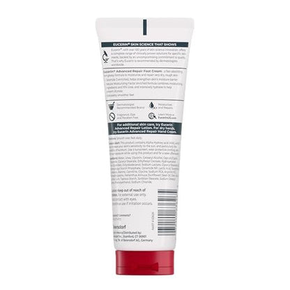 Eucerin Advanced Repair Foot Cream for Dry Feet and Heels – 3 Oz Tube, Pack of 3