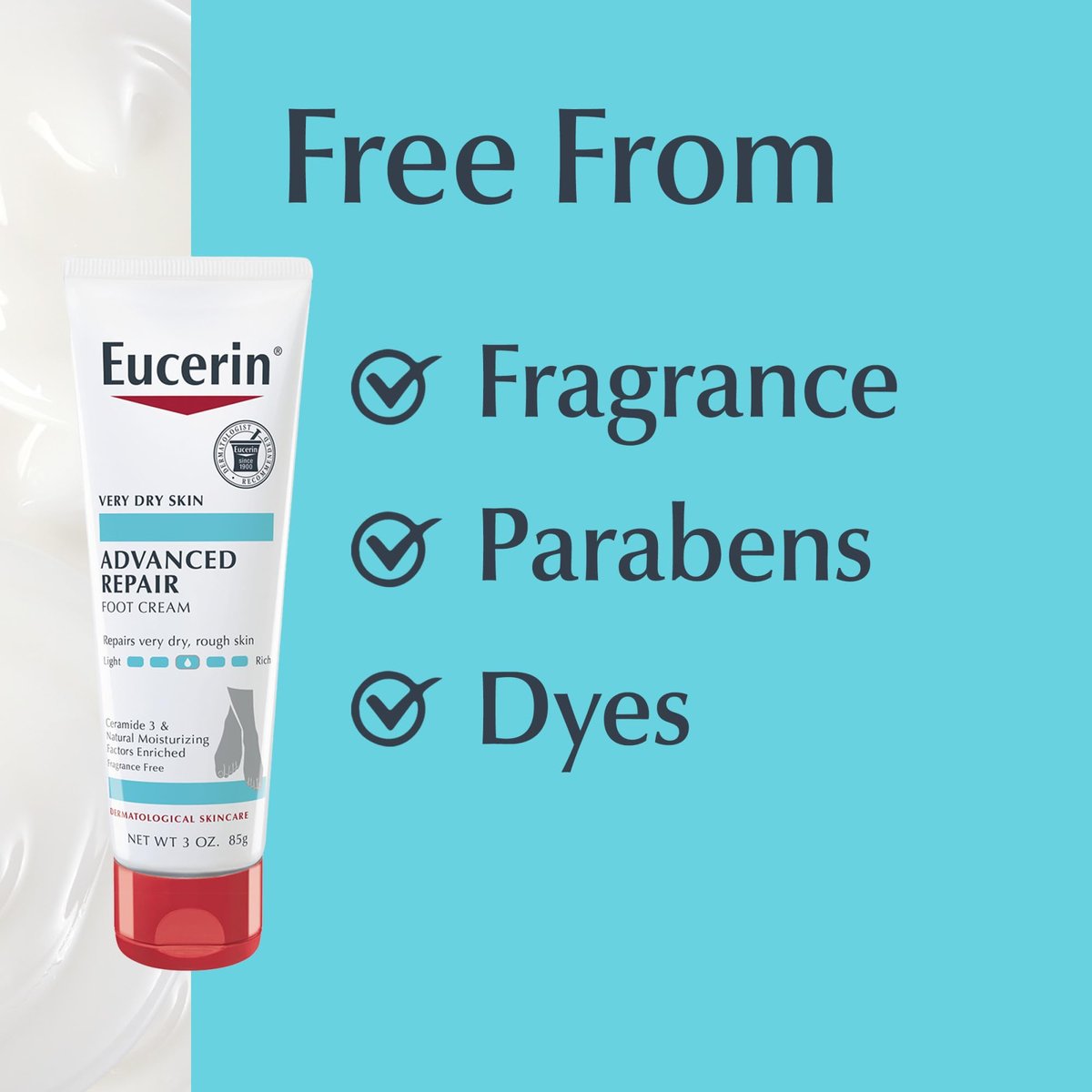 Eucerin Advanced Repair Foot Cream for Dry Feet and Heels – 3 Oz Tube, Pack of 3 - görsel 13