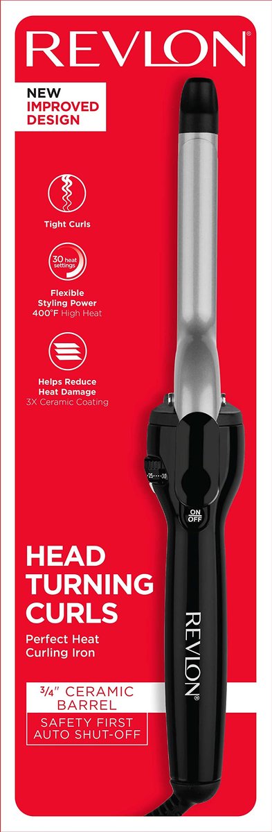 Revlon Perfect Heat Triple Ceramic Curling Iron - 3/4 Inch Barrel for Tight, Silky Curls Avelisse