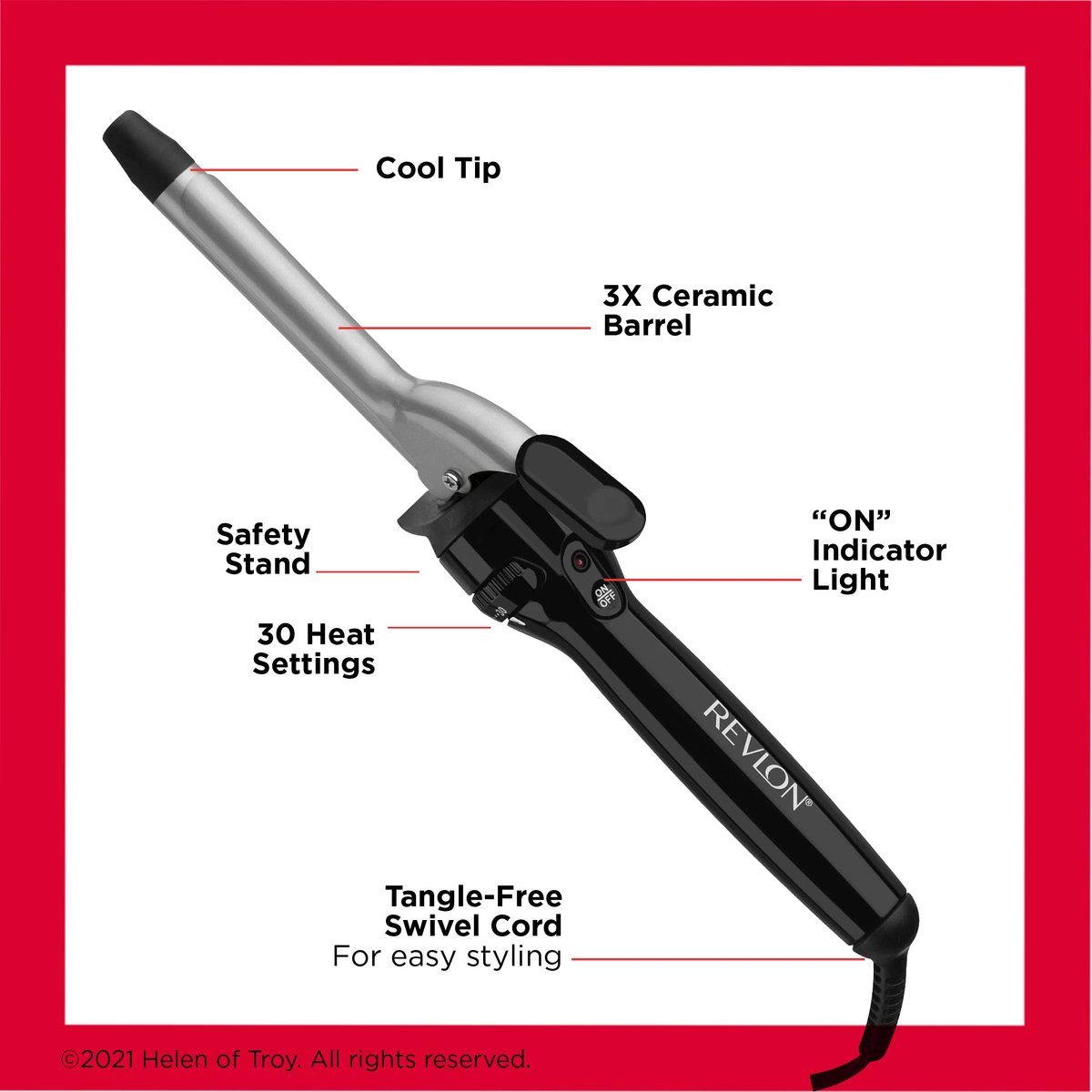 Revlon Perfect Heat Triple Ceramic Curling Iron - 3/4 Inch Barrel for Tight, Silky Curls Avelisse
