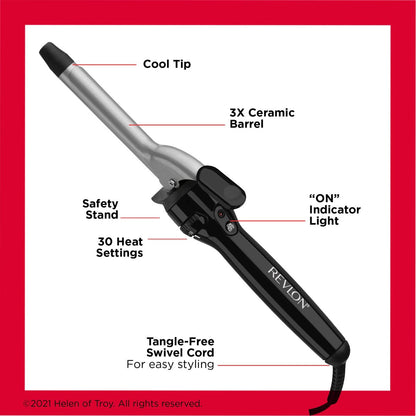 Revlon Perfect Heat Triple Ceramic Curling Iron - 3/4 Inch Barrel for Tight, Silky Curls Avelisse