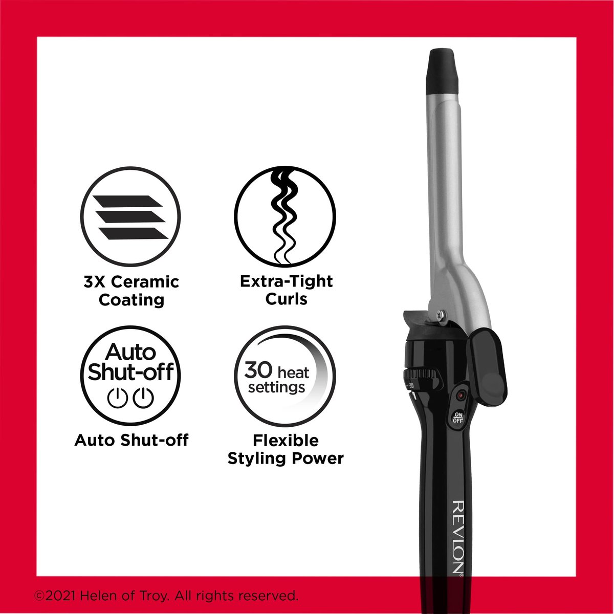 Revlon Perfect Heat Triple Ceramic Curling Iron - 3/4 Inch Barrel for Tight, Silky Curls Avelisse