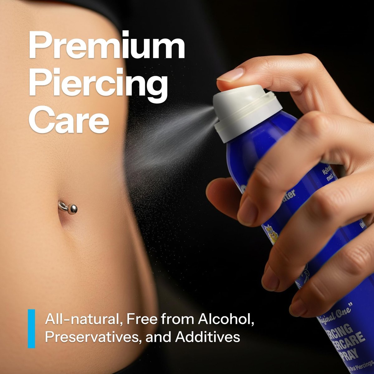 H2Ocean Piercing Aftercare Spray – Sea Salt Solution for New & Healing Body Piercings – Ear, Nose, Navel, Oral & Facial Piercing Cleaner – 4 oz - görsel 5