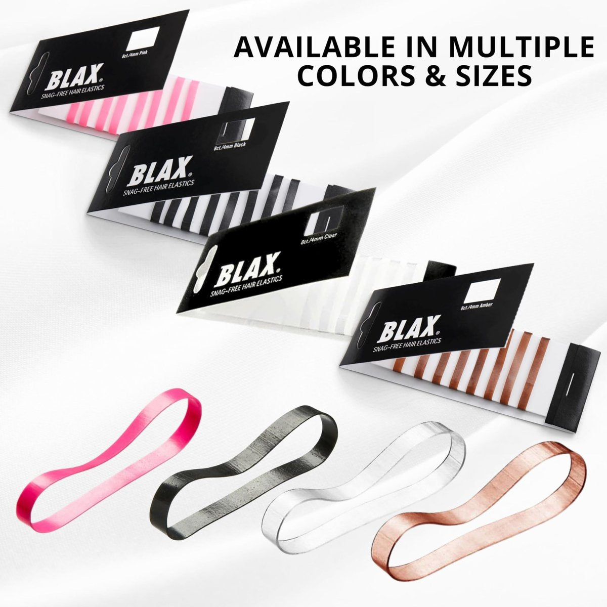 Blax Clear Hair Elastics – Snag-Free Transparent Hair Ties, No-Damage Hair Rubber Bands, 2mm, 12 Count - görsel 13