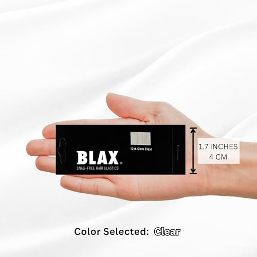 Blax Clear Hair Elastics – Snag-Free Transparent Hair Ties, No-Damage Hair Rubber Bands, 2mm, 12 Count - görsel 4