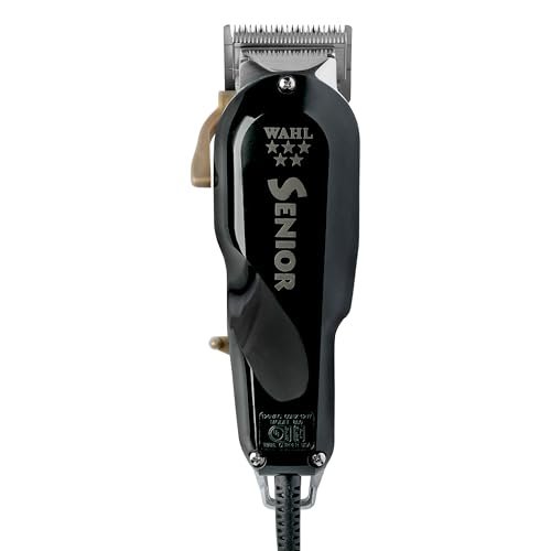 Wahl Professional 5 Star Senior Clipper - V9000 Motor, Adjustable Taper Lever, 3 Cutting Guides - Black Avelisse