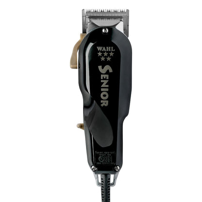 Wahl Professional 5 Star Senior Clipper - V9000 Motor, Adjustable Taper Lever, 3 Cutting Guides - Black Avelisse