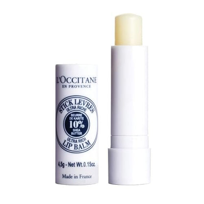 L'OCCITANE 10% Organic Shea Butter Ultra Rich Lip Balm Stick - Moisturizes, Nourishes & Repairs Dry, Chapped Lips - Long Lasting, Vegan