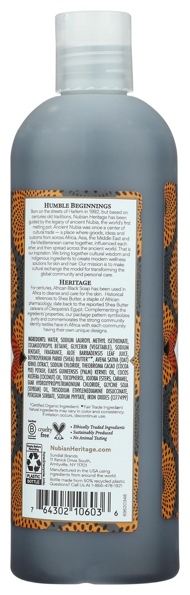 Nubian Heritage African Black Soap Body Wash, 13 oz - Natural & Moisturizing Avelisse