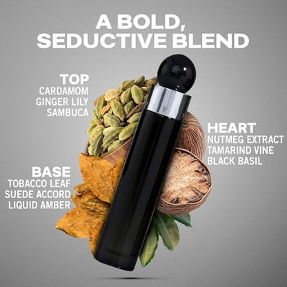 Perry Ellis 360° Black Eau De Toilette Spray for Men - Long Lasting Cologne with Notes of Ginger, Cardamom & Tobacco Leaf - 3.4 fl oz (100 mL) Avelisse