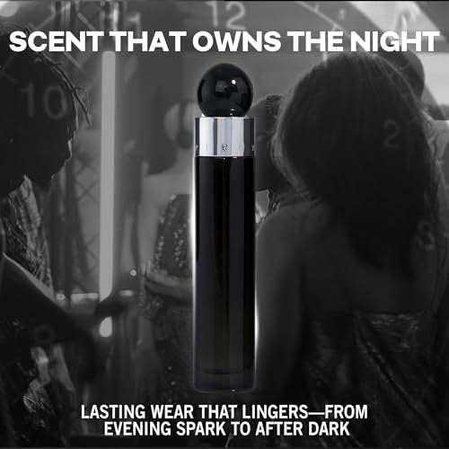 Perry Ellis 360° Black Eau De Toilette Spray for Men - Long Lasting Cologne with Notes of Ginger, Cardamom & Tobacco Leaf - 3.4 fl oz (100 mL) Avelisse