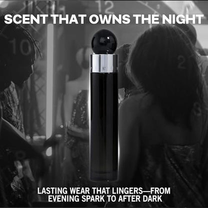 Perry Ellis 360° Black Eau De Toilette Spray for Men - Long Lasting Cologne with Notes of Ginger, Cardamom & Tobacco Leaf - 3.4 fl oz (100 mL) Avelisse