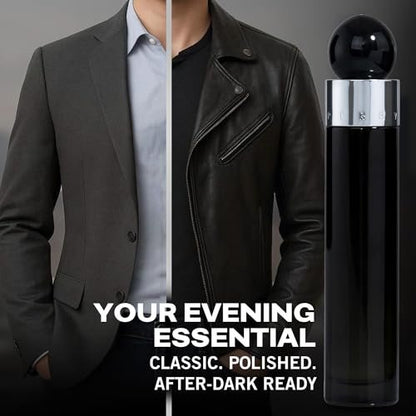 Perry Ellis 360° Black Eau De Toilette Spray for Men - Long Lasting Cologne with Notes of Ginger, Cardamom & Tobacco Leaf - 3.4 fl oz (100 mL) Avelisse