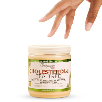 Originals by Africa's Best Cholesterol Tea Tree Oil Conditioner - Rinse-Out Plus Leave-In, Repair & Revitalize Damaged, Dry, Overprocessed Hair, 15 oz