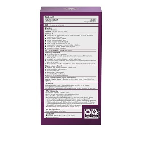 Women's Rogaine 2% Minoxidil Topical Solution for Hair Regrowth, Unscented, 2 fl. oz (1-Month Supply) Avelisse