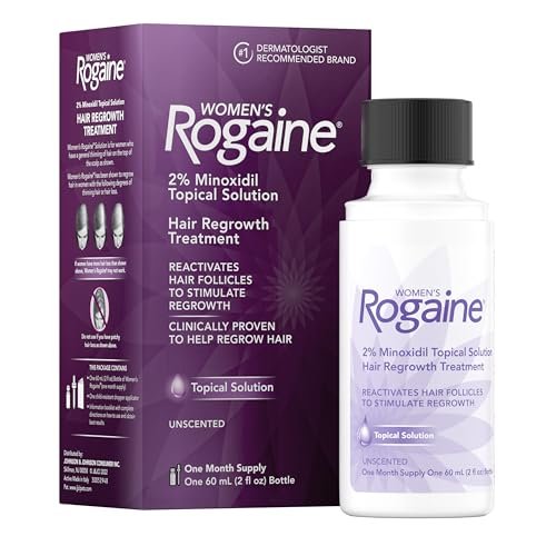 Women's Rogaine 2% Minoxidil Topical Solution for Hair Regrowth, Unscented, 2 fl. oz (1-Month Supply) Avelisse