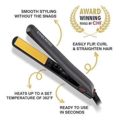 CHI Original 1 Inch Ceramic Hair Straightener Flat Iron - Advanced Ceramic Technology for Frizz-Free Smooth Shine, Floating Plates, Analog On/Off Switch, Salon-Quality Results Avelisse