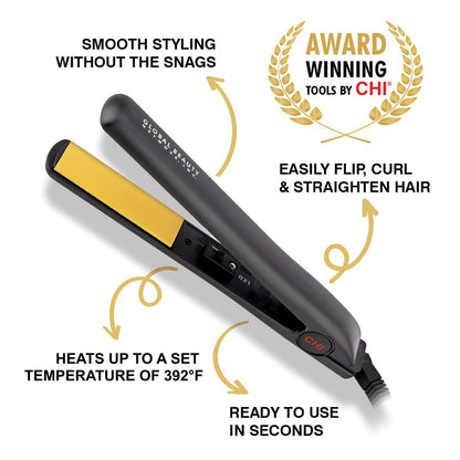 CHI Original 1 Inch Ceramic Hair Straightener Flat Iron - Advanced Ceramic Technology for Frizz-Free Smooth Shine, Floating Plates, Analog On/Off Switch, Salon-Quality Results Avelisse