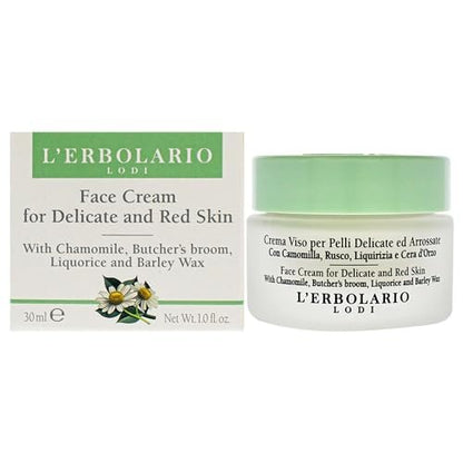 L'Erbolario Face Cream for Delicate and Red Skin – Soothing Moisturizer 1 oz