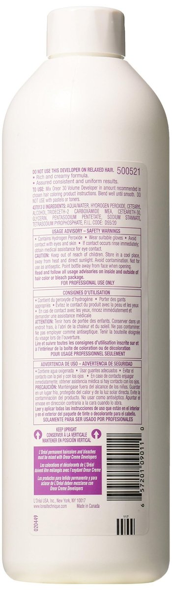 L'Oréal Technique Oreor 30 Volume Developer 8 oz - Creamy Hair Color Developer for Uniform Results - görsel 5