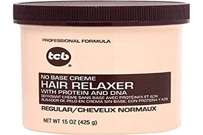 TCB No Base Creme Hair Relaxer, Regular Strength, 15 oz – Smooth & Straight Results