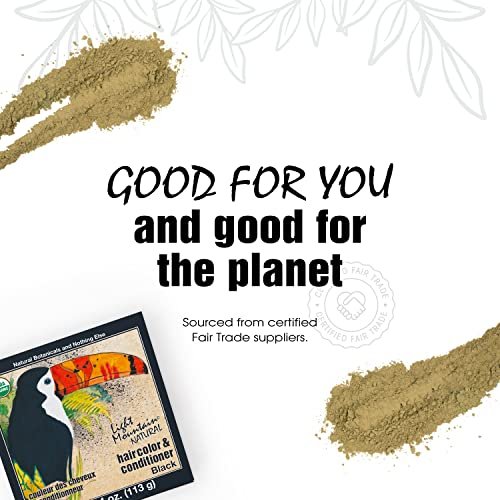 Light Mountain Henna Hair Color & Conditioner – Black (Organic Henna Leaf Powder, Chemical-Free, Semi-Permanent Hair Dye + 4 Hair Clips) - görsel 15