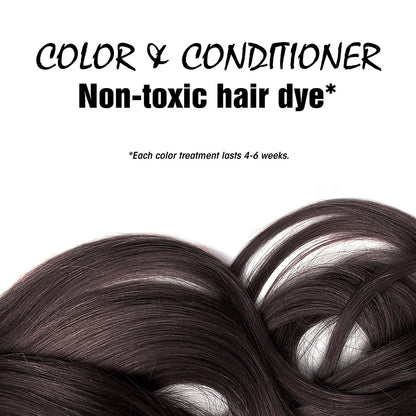 Light Mountain Henna Hair Color & Conditioner – Black (Organic Henna Leaf Powder, Chemical-Free, Semi-Permanent Hair Dye + 4 Hair Clips)