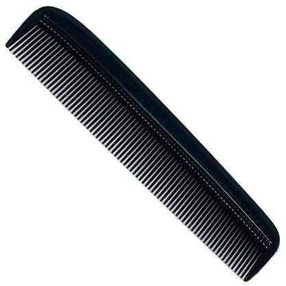American Pocket Comb 5" All Fine Teeth - Black Plastic Hair Comb