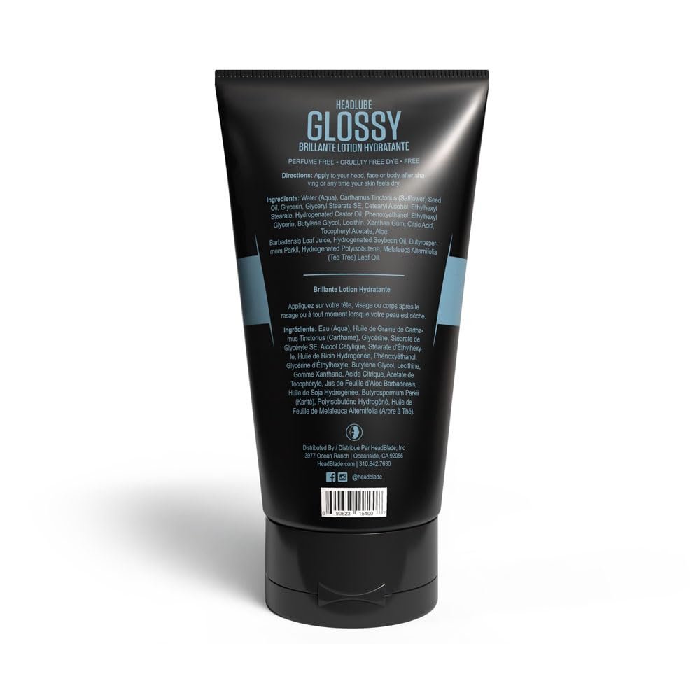 HeadBlade HeadLube Glossy Aftershave Moisturizer Lotion for Men - 5 oz - Shiny, Grease-Free Finish Avelisse