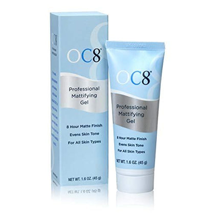 OC8 Professional Anti Shine Mattifying Gel – Oil Control Mattifier for Face, Reduces Shine & Redness for 8 Hours, 1.6 oz Avelisse