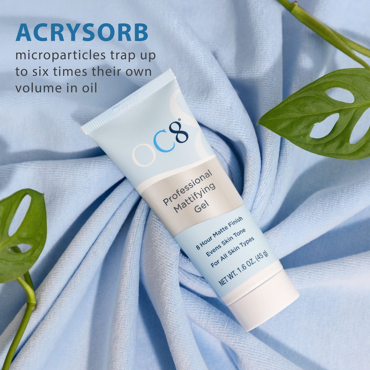 OC8 Professional Anti Shine Mattifying Gel – Oil Control Mattifier for Face, Reduces Shine & Redness for 8 Hours, 1.6 oz Avelisse