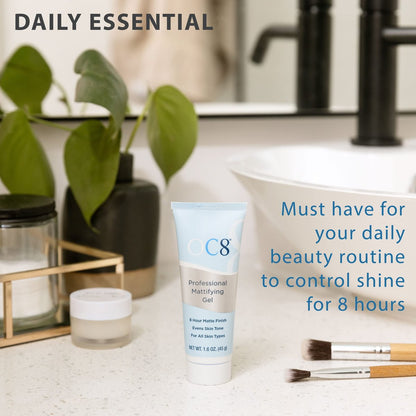OC8 Professional Anti Shine Mattifying Gel – Oil Control Mattifier for Face, Reduces Shine & Redness for 8 Hours, 1.6 oz Avelisse