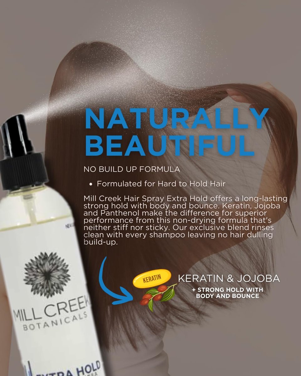 Mill Creek Natural Hair Spray - Extra Hold - 8 fl. oz. (240ml) Avelisse