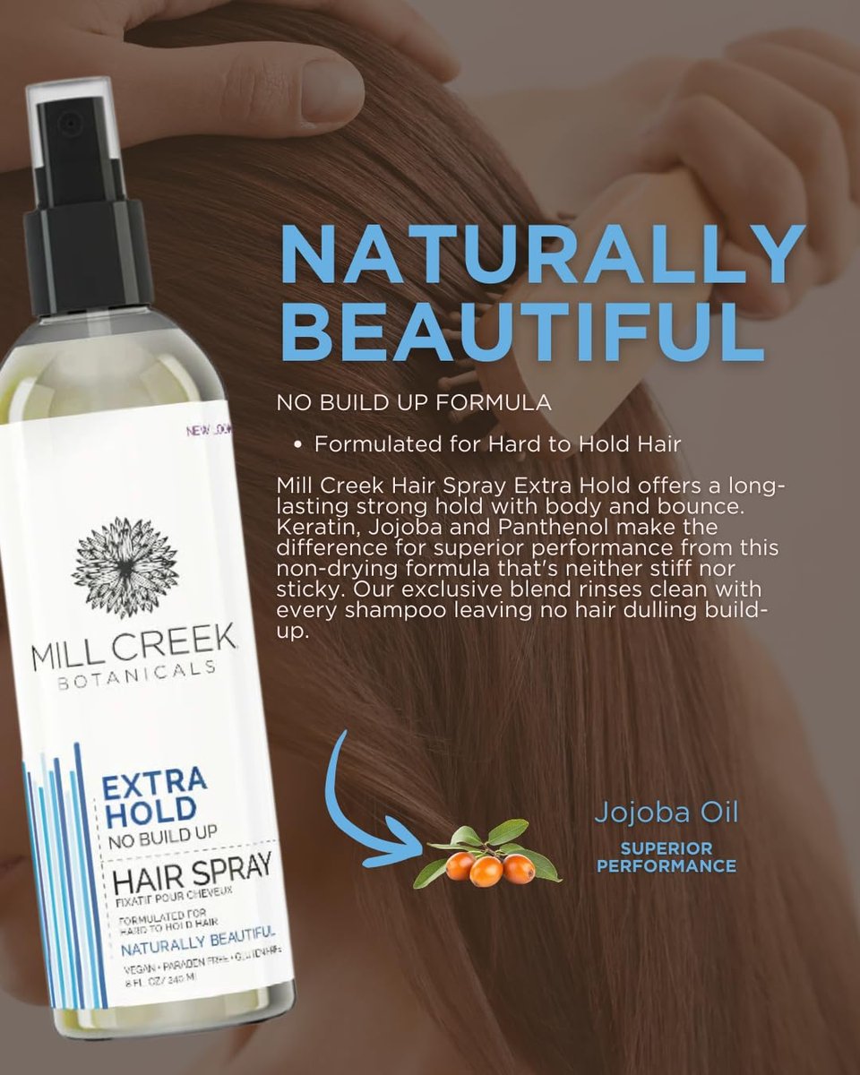 Mill Creek Natural Hair Spray - Extra Hold - 8 fl. oz. (240ml) Avelisse