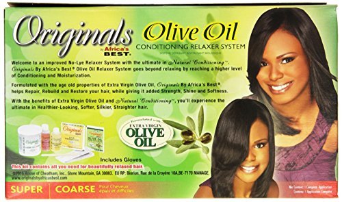 Originals by Africa's Best No Lye Olive Oil Hair Relaxer Kit - Super/Coarse System for Healthier, Softer, Silkier Straight Hair Avelisse