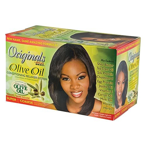 Originals by Africa's Best No Lye Olive Oil Hair Relaxer Kit - Super/Coarse System for Healthier, Softer, Silkier Straight Hair Avelisse