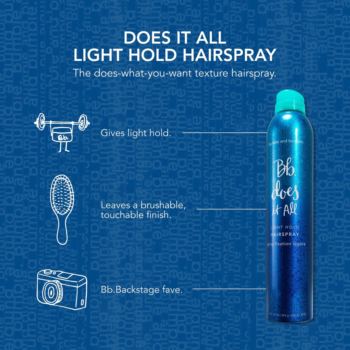 Bumble and bumble. Does It All Light Hold Hair Spray - 10 oz - Brushable, Touchable Finish for All Hair Types Avelisse