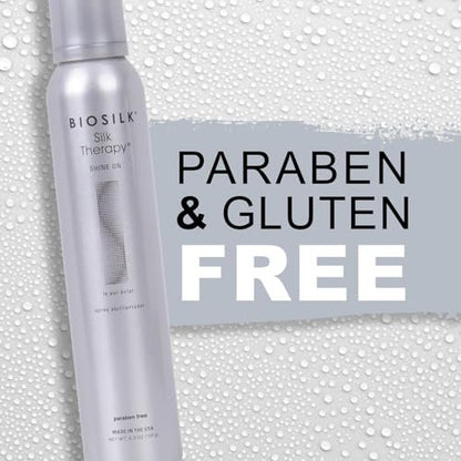 BioSilk Silk Therapy Shine On Hairspray - Frizz Control & Brilliant Shine, Sulfate-Free, Paraben-Free, Cruelty-Free, 5.3 oz